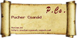 Pucher Csanád névjegykártya